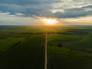 sunset over the fields