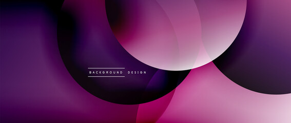 Circle modern geometric abstract background with liquid gradients