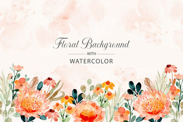 watercolor floral with abstract background © Asrulaqroni