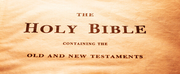 Close up of a old Holy Bible 