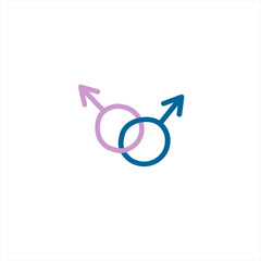 Male gender symbols hand drawn outline doodle icon. Sex and gender diversity concept. Symbol Lgbt, homosexual, gay love, marriage. Vector simple illustration isolated on white background
