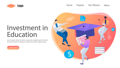 Investment in Knowledge Vector Illustration Concept, Suitable for web landing page, ui, mobile app, editorial design, flyer, banner, and other related occasion