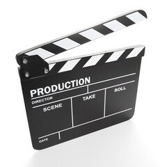 Fototapeta premium film slate on white background