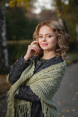 young woman in autumn park