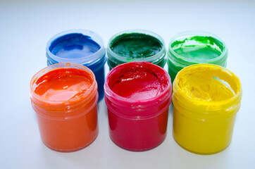 gouache paints isolated on white
