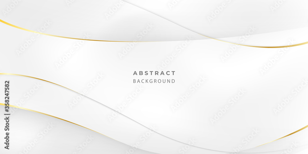 Wall mural abstract grey and gold background poster with dynamic waves. technology network vector illustration.