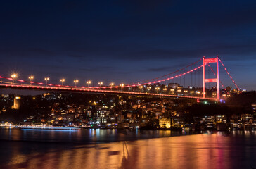 Fototapeta na wymiar Fatih Sultan Mehmet Bridge in Istanbul.