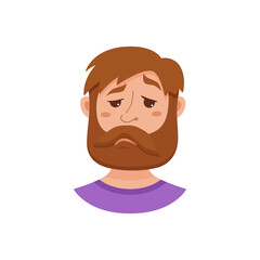 Beard men facial expression