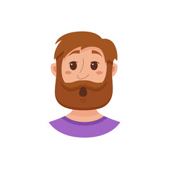 Beard men facial expression