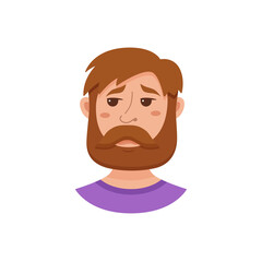 Beard men facial expression