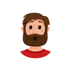 Beard men facial expression