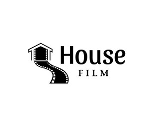 Naklejka premium House film production studio logo symbol design illustration