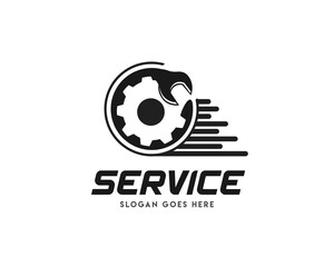 circle Fast service engine logo symbol design illustration