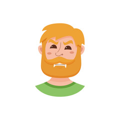 Beard men facial expression