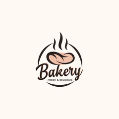 Retro bakery logo Vector Design