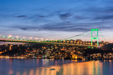 Fototapeta na wymiar Fatih Sultan Mehmet Bridge in Istanbul.