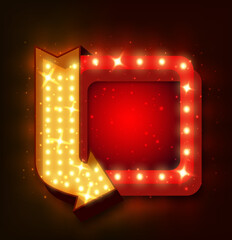 Neon sign with arrow