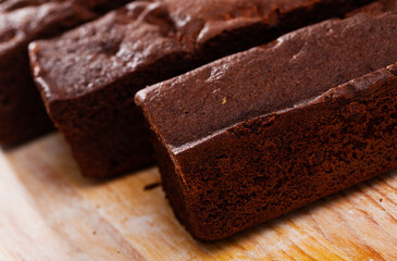 Sweet traditional chocolate brownie cake