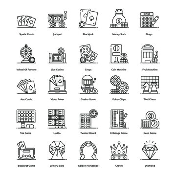 Trendy Casino Games line 
Icons Pack 
