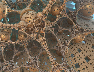 Abstract meditative color fractal background. 3d rendering