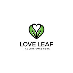 Creative Tree nature logo design with heart sign vector template icon