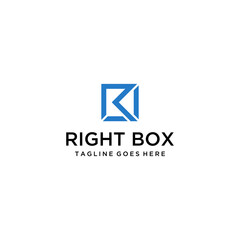 Creative Illustration modern R box sign geometric logo design template