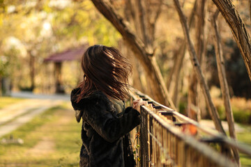 A cute girl enjoying the natural view