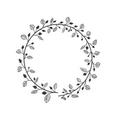 floral wreath vintage illustration