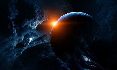 Image of outer space. . Mixed media