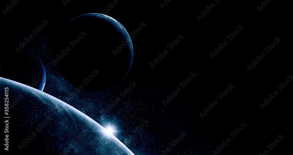 Wall mural image of outer space. . mixed media