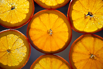 Down view of a juicy sliced orange