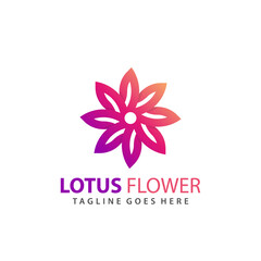 Abstract Lotus Flower Modern Logo Design Vector Illustration