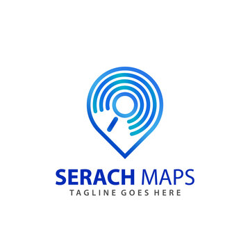 Abstract Search Pin Maps Modern Logo Design Vector Illustration