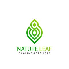 Abstract Nature Leaf Monogram Logo Design Vector Illustration