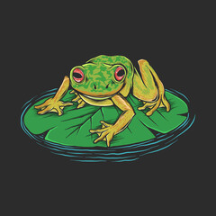 Hand drawing vintage frog vector illustration