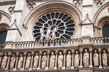 detail of the notre dame de paris cathedral