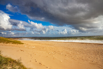 Atlantic ocean coastline in oleron island with gorgeous beach ands sky ocean atlantique Ile Oléron france