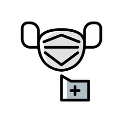 medical mask icon isolated on white background. vector illustration in filled line style. EPS 10