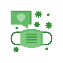 flat style icon of medical mask isolated on white background. EPS 10