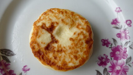 cheese cakes made with cottage cheese are on the plate