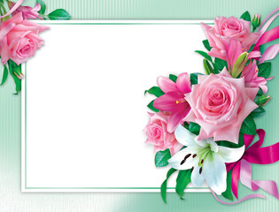 Greeting card with a bouquet