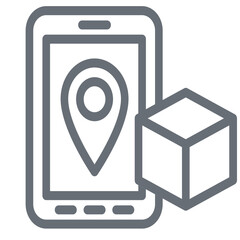 smartphone with map icon vector for web and apps