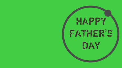 Happy Father`s day.Text colored light on green screen. Glowing text concept looping and seamless animation
