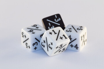 Group of dice on a white background