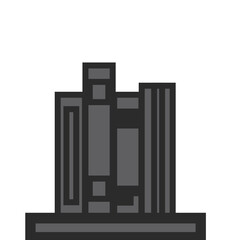 black and white building