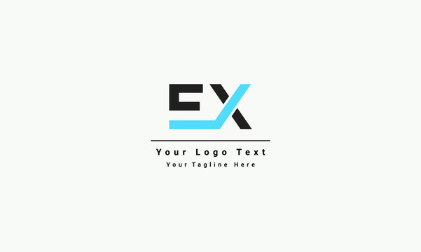EX E X Letter Logo Design in Black Colors. Creative Modern Letters Vector Icon Logo Illustration. FX logo design vector template