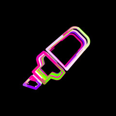 Symbol highlighter from multi-colored circles and stripes. UFO Green, Purple, Pink