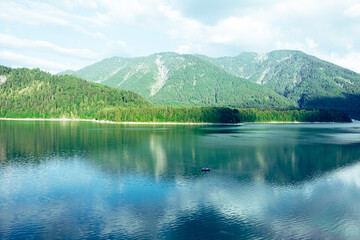 View of the Sylvensteinspeicher in Bavaria