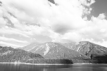 View of the Sylvensteinspeicher in Bavaria