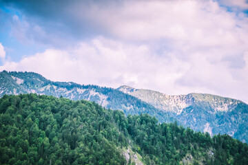 Cloud-covered meadow landscapes in Bavaria